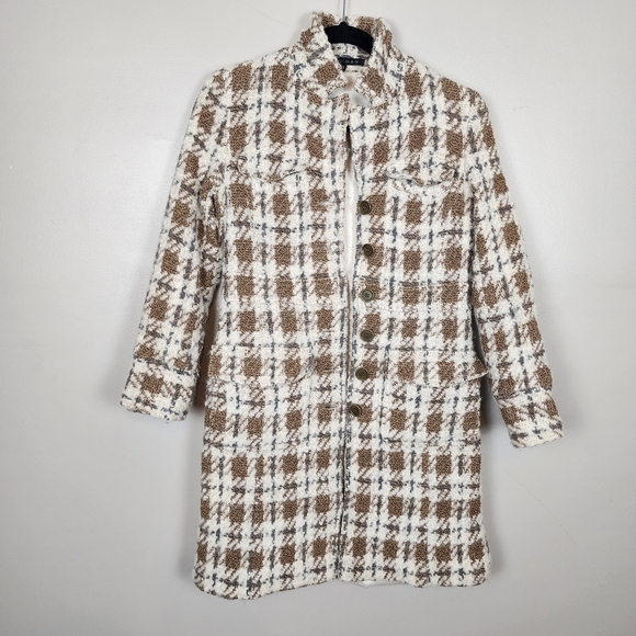 Theory wool houndstooth 3/4 coat, size S - Picture 1 of 8